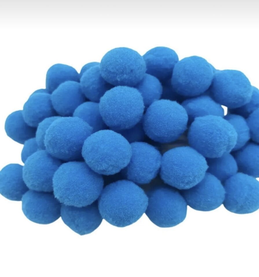 Koyu Mavi 2 cm Peluş Ponpon 100’lü Paket – El İşi ve Süsleme Malzemesi
