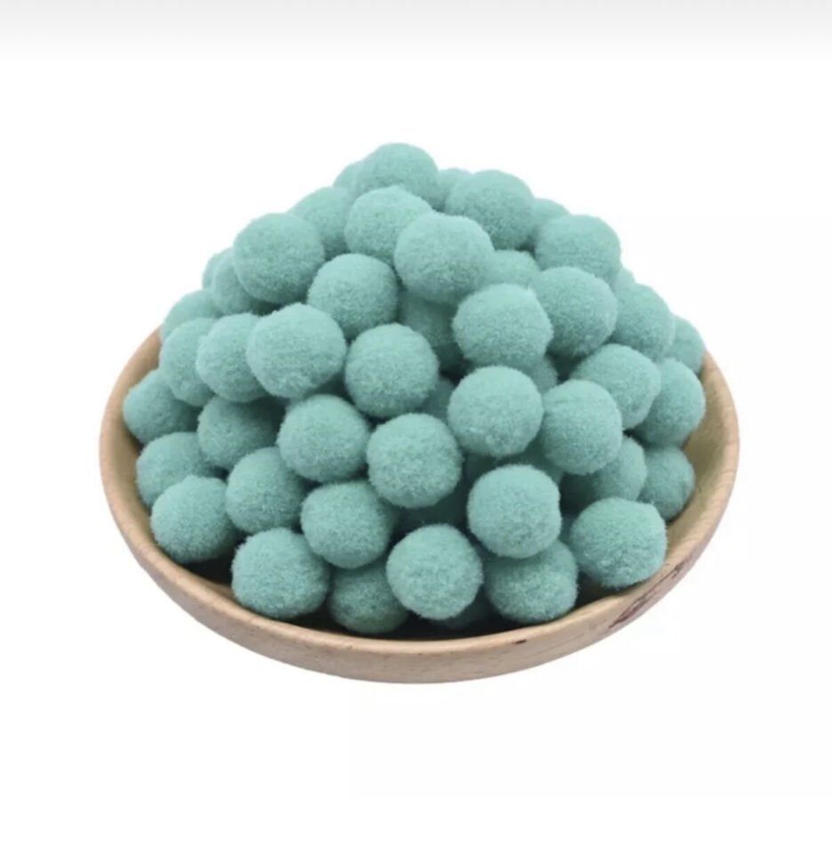 Mint Yeşili 2 cm Peluş Ponpon 100’lü Paket – El İşi ve Süsleme Malzemesi ürünü