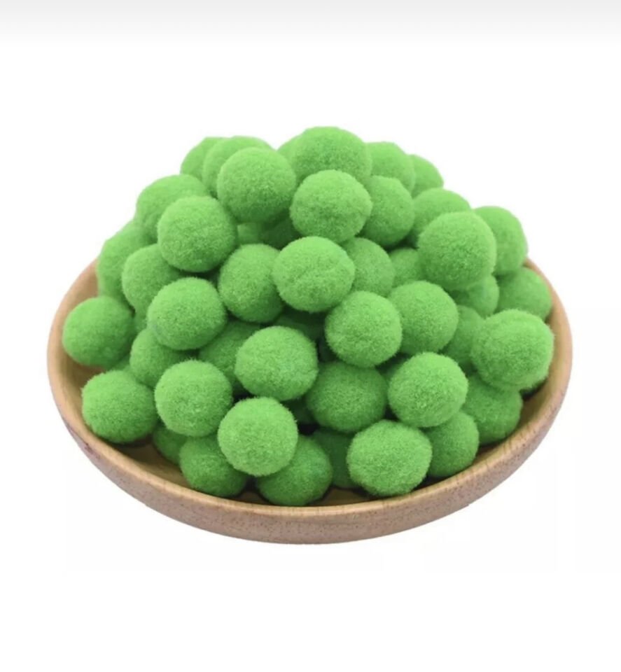 Fıstık Yeşili 2 cm Peluş Ponpon 100’lü Paket – El İşi ve Süsleme Malzemesi ürünü