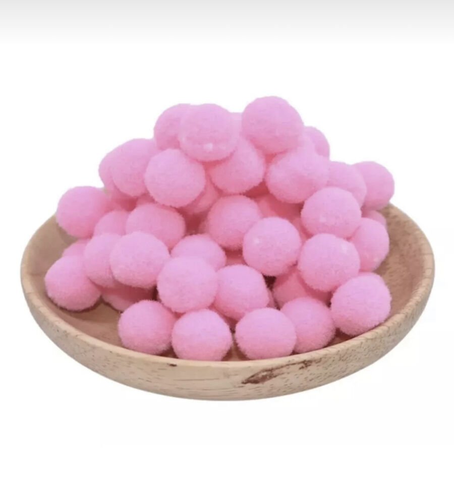 Şeker Pembesi 2 cm Peluş Ponpon 100’lü Paket – El İşi ve Süsleme Malzemesi ürünü