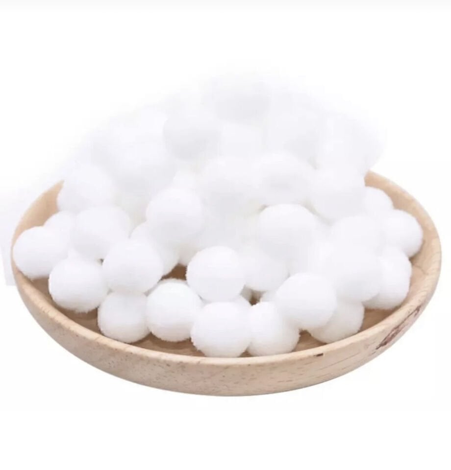 Beyaz 2 cm Peluş Ponpon 100’lü Paket – El İşi ve Süsleme Malzemesi ürünü