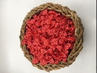 Puantiyeli Kurdele Fiyonk – 3 cm – 50’li Paket – El İşi, Hobi ve Süsleme Malzemesi