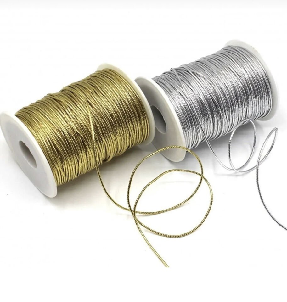 Monofil Simli Örgü İpi 100 Metre – Altın ve Gümüş Renk Seçenekli | Süsleme ve El İşi İpi