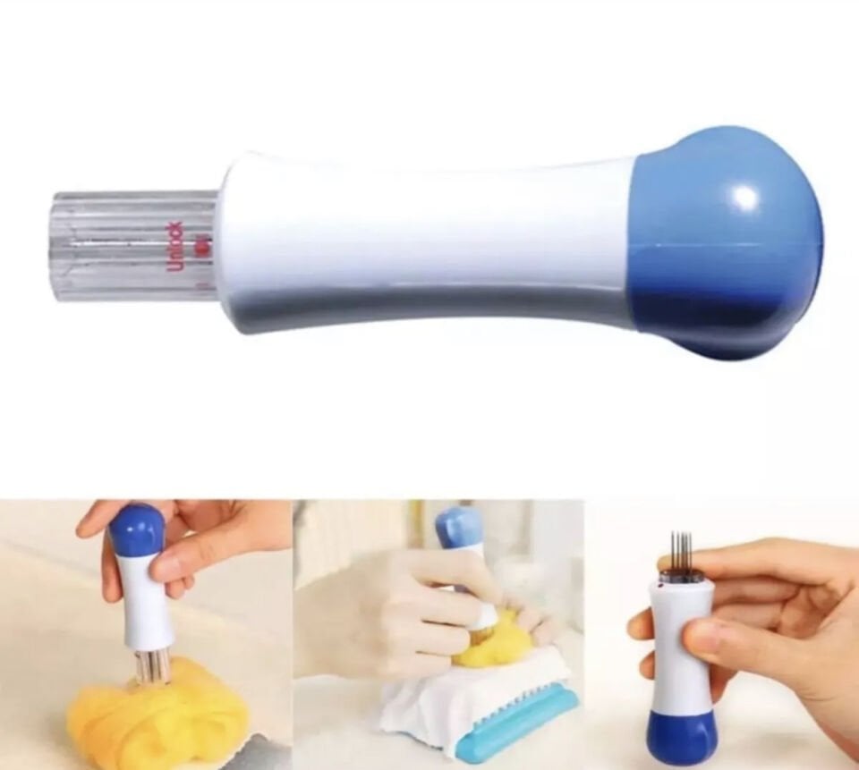 Yün Keçe İğneleme Aparatı – 5 İğneli Keçe Tutucu | Keçe Sanatı ve El İşi Aracı