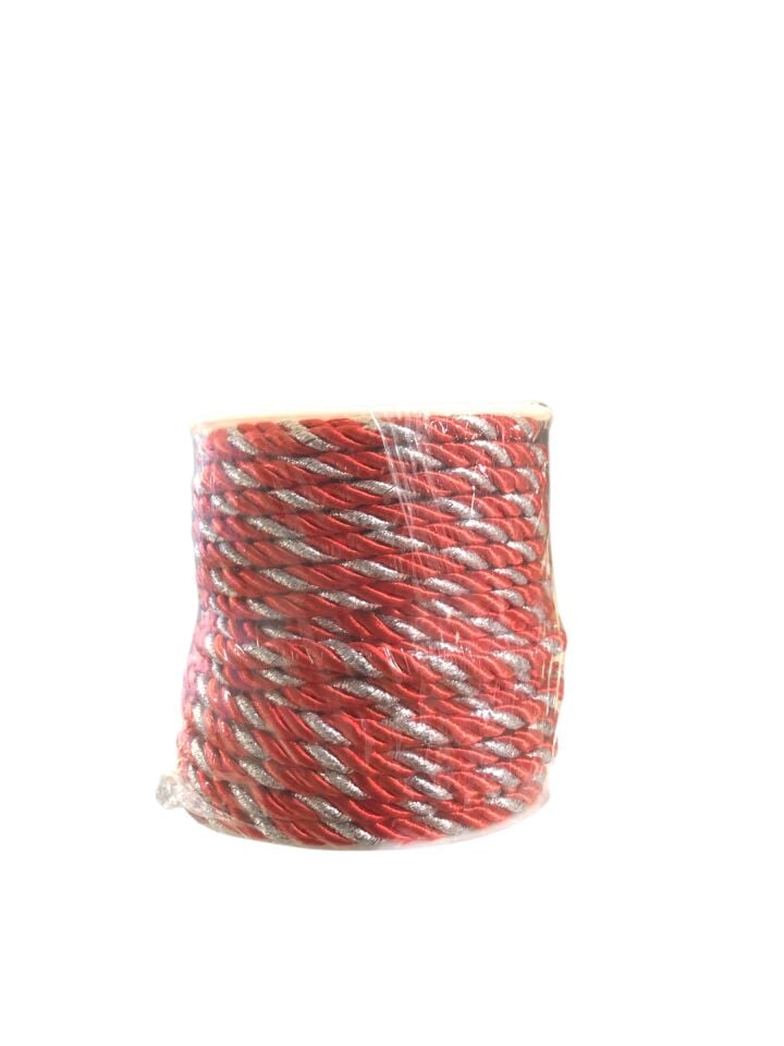 5 mm Simli Kordon İp – 20 Metre | Parlak ve Dayanıklı El İşi & Süsleme İpi