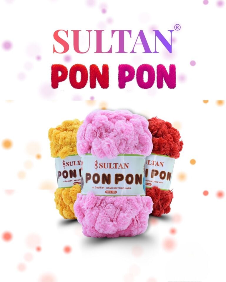 Sultan Pon Pon İp 100 gr – 21 Renk Seçenekli Yumuşak El Örgü İpi