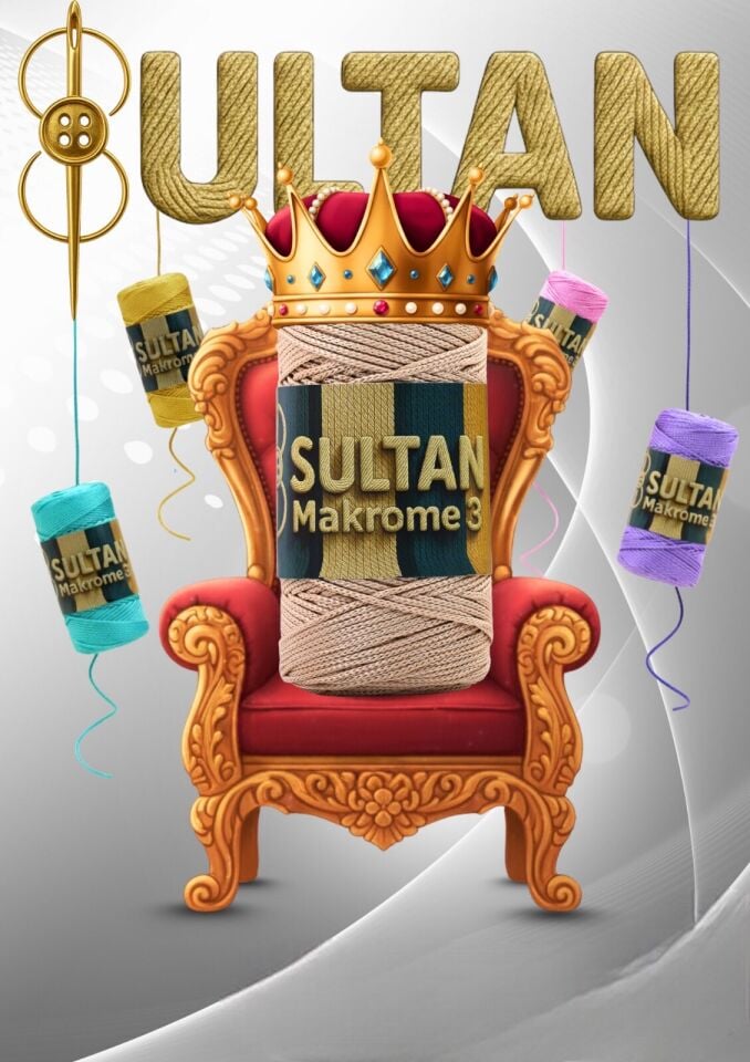 Sultan Makrome 3 – 100 gr | 42 Renk Seçeneği | Parlak ve Dayanıklı El İşi & Hobi İpi
