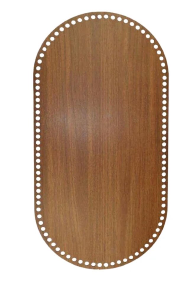35×25 cm Mini Puset Tabanı – Delikli Ahşap Görünümlü Örgü Tabanı