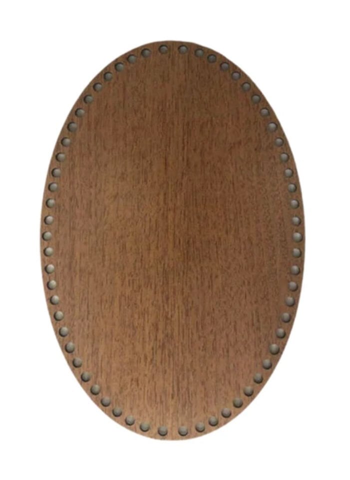 30×20 cm Oval Örgü Taban – Delikli Ahşap Görünümlü Çanta & Sepet Tabanı