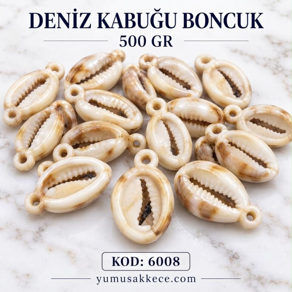 Deniz Kabuğu Boncuk - Istiridye / Kauri Model (500 gr)