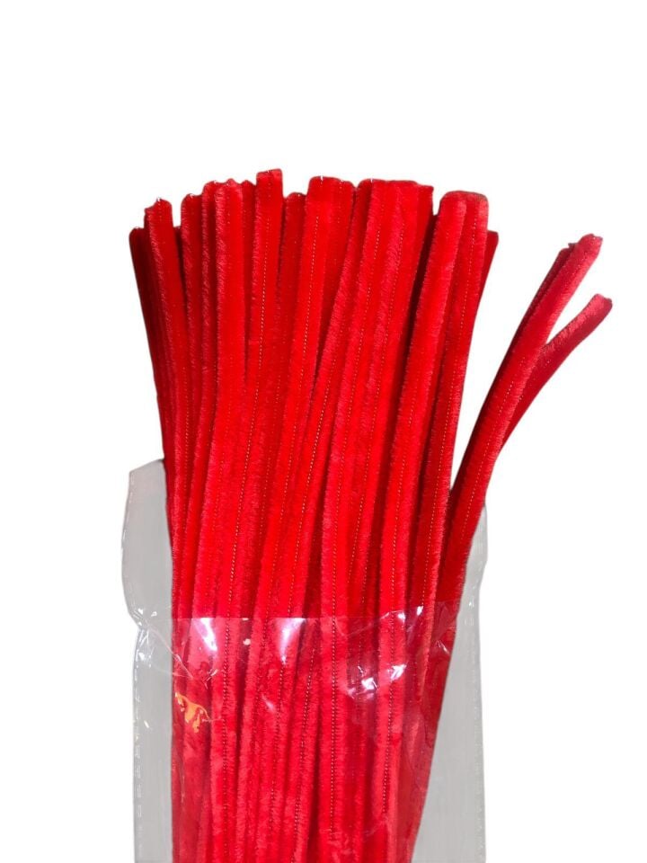 30 cm Renkli Şönil Tel Seti – Bükülebilir Tüylü Hobi Teli (100 Adet Paket)