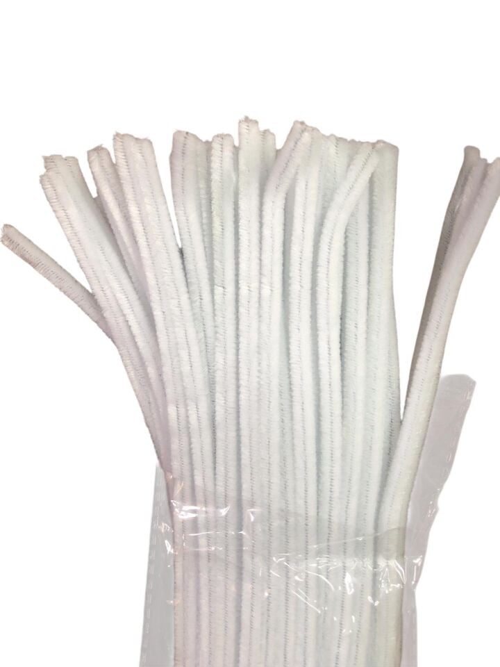 30 cm Renkli Şönil Tel Seti – Bükülebilir Tüylü Hobi Teli (100 Adet Paket)